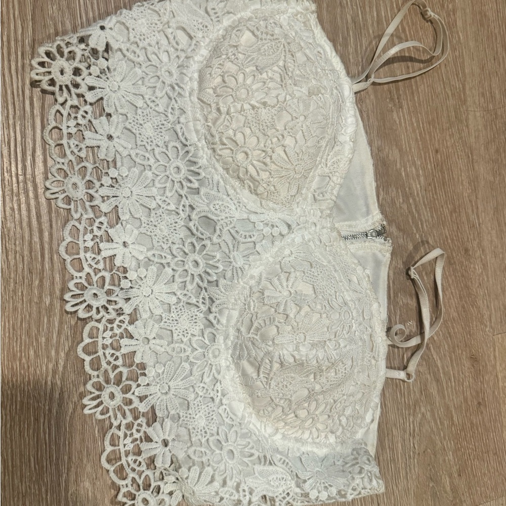 Elegant White Lace Bralette